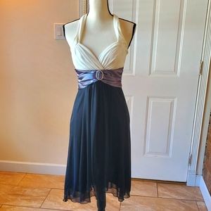 City Triangles Black & White Halter Dress Medium